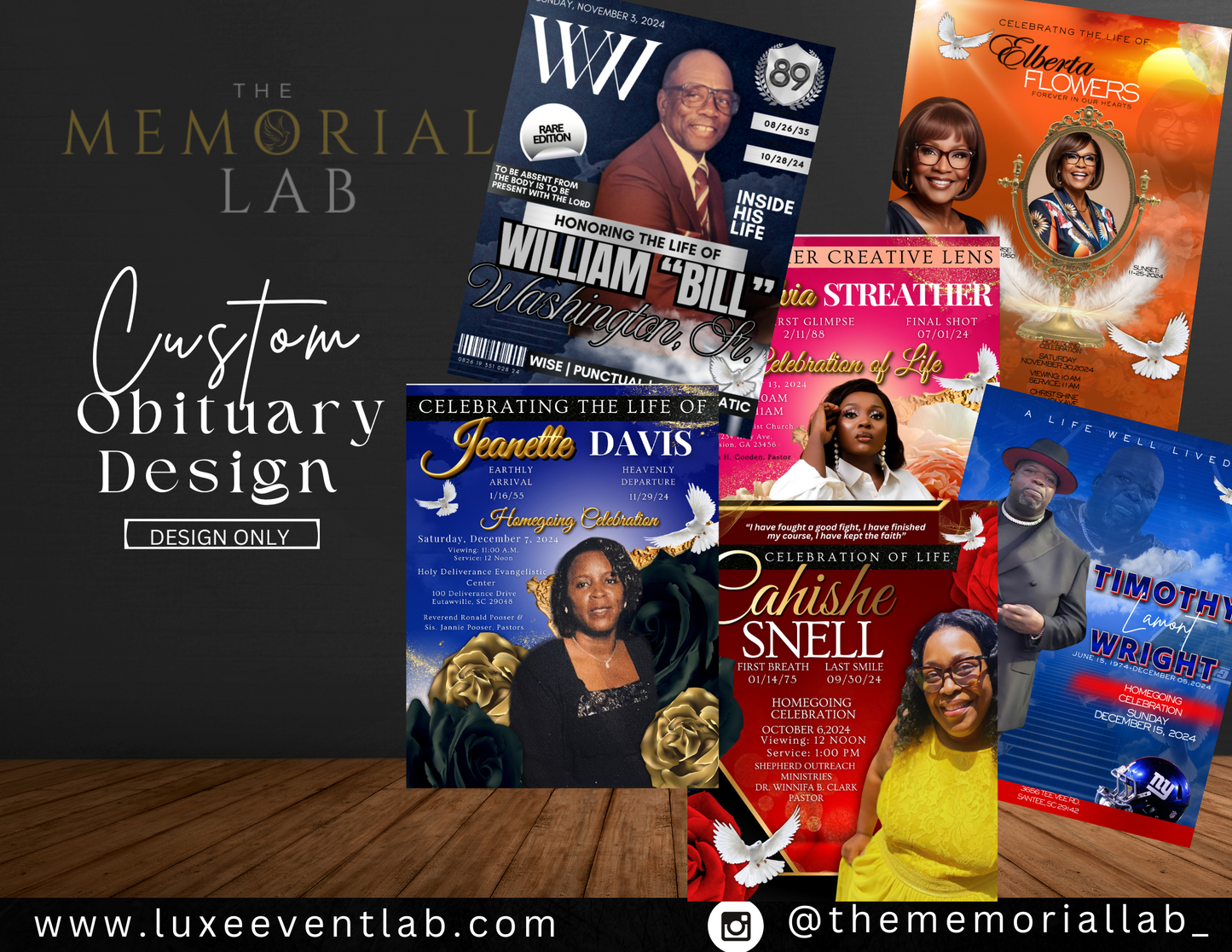 Custom Obituary Design(Design ONLY)