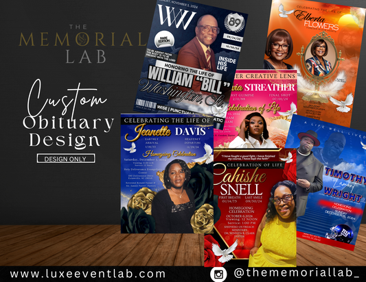 Custom Obituary Design(Design ONLY)